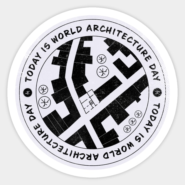 Today is World Architecture Day Badge Sticker by lvrdesign